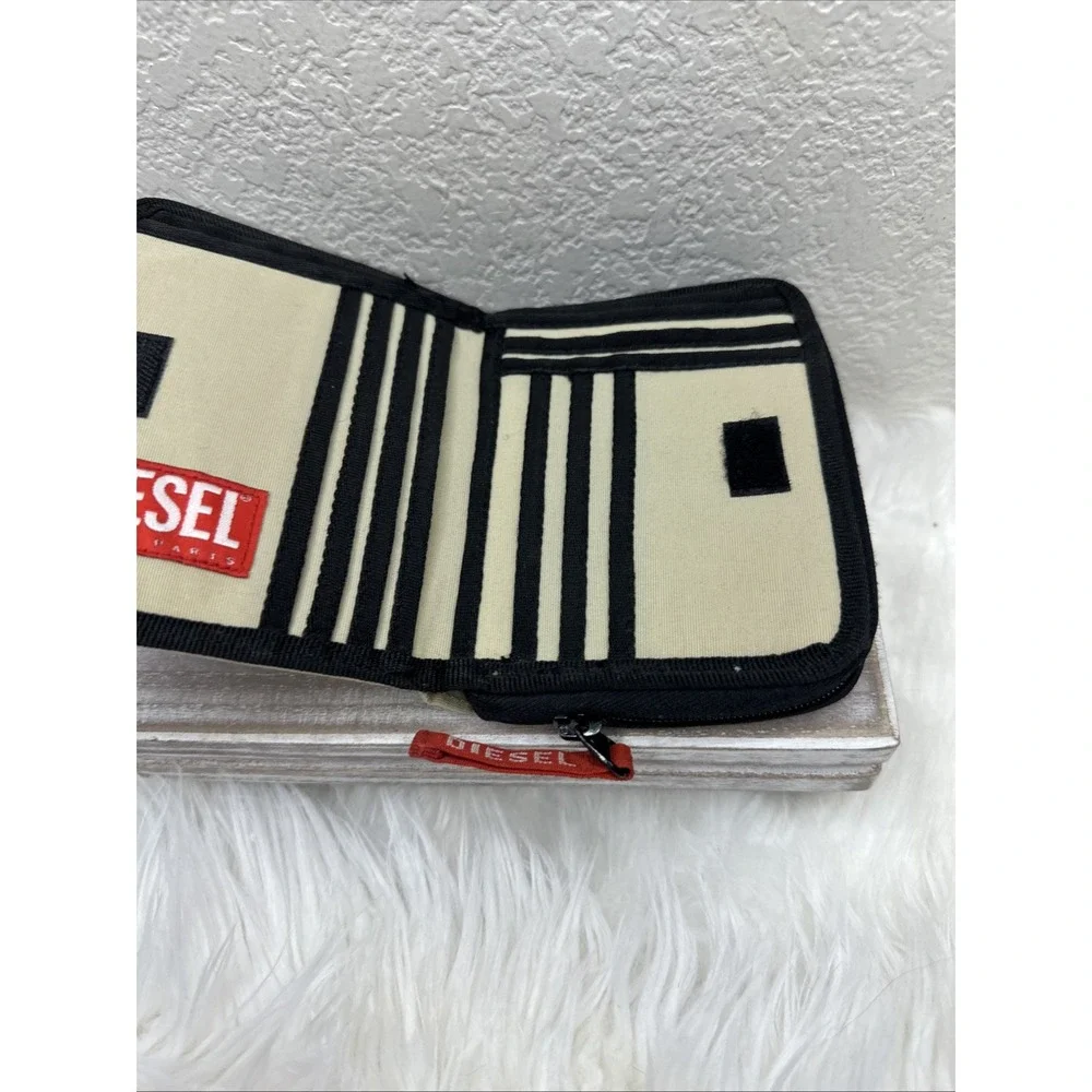 $72 🌙 Diesel Spare Parts Tan Khaki Fabric Wallet‎ Zip Around VINTAGE Y2K